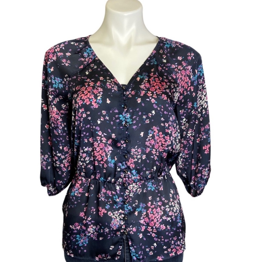 Floral Black Blouse